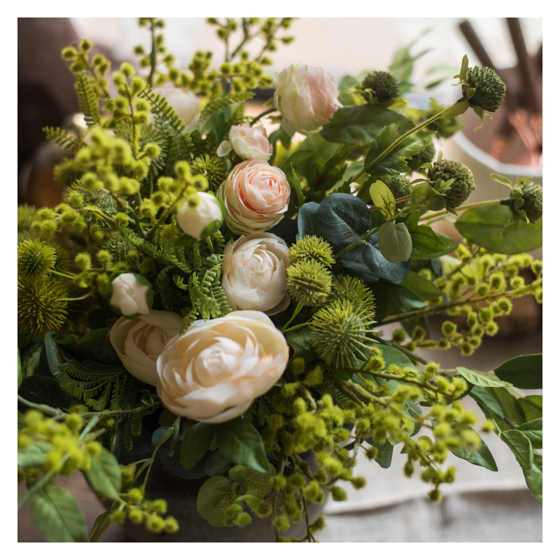 Arrangement floral vert rose rustique Toddington