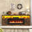 Farmhouse Fireplace Tv Stand For 95 Inch TV With 50”Electric Fireplace & LED Light, 83”Media Console With Barn Door Cabinet For Living Room-2092517490-2092517493