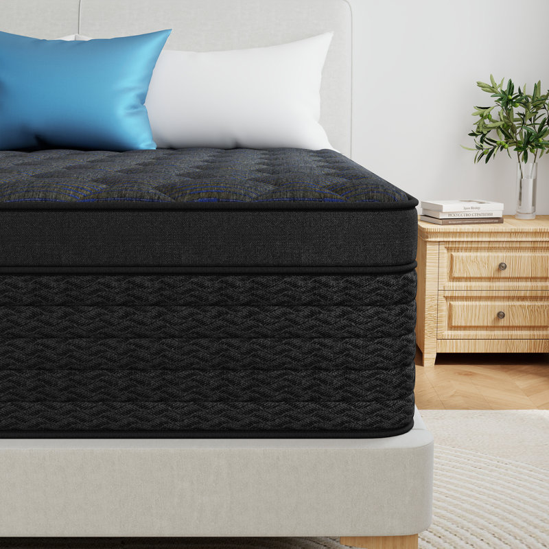 12"/14" Medium Hybrid Mattress With Individually Pocket Spring For Motion Isolation, King, 12"