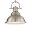 Mini-luminaire suspendu intérieur en nickel brossé à 1 lumière avec bol en forme de cloche de 12 po Abbie-J-1703105614-1703105600