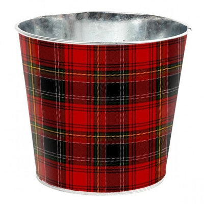 Yuletide Plaid Printed Bucket