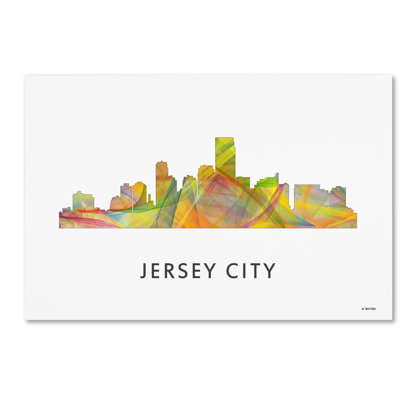 Jersey City New Jersey Skyline WB-1' Graphic Art Print on Wrapped Canvas -  Trademark Fine Art, MW0377-C1219GG