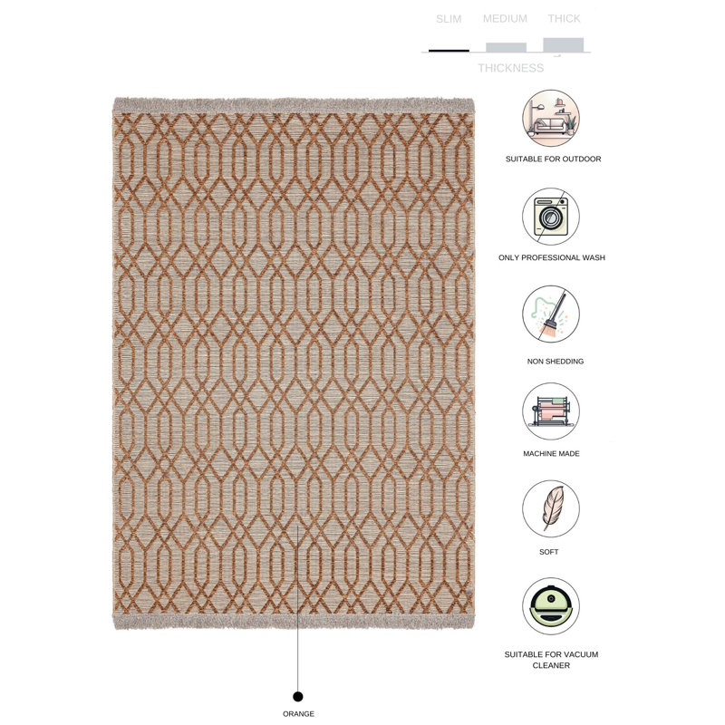 Stanuta Geometric Indoor Rug, Rectangle 5'3" x 7'7"