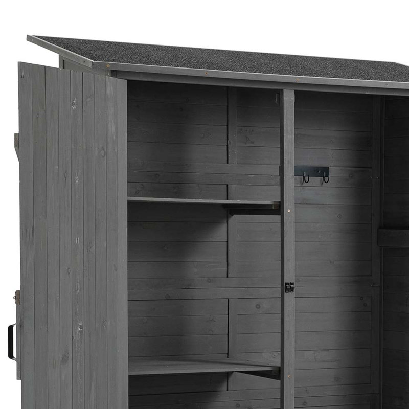 5 Ft. W X 2 Ft. D Solid Wood Lean-To Tool Shed, Gray