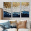 Blue Waves Heights Golden Coastal III - ensemble d'impression d'art mural côtier-107200291-107200278