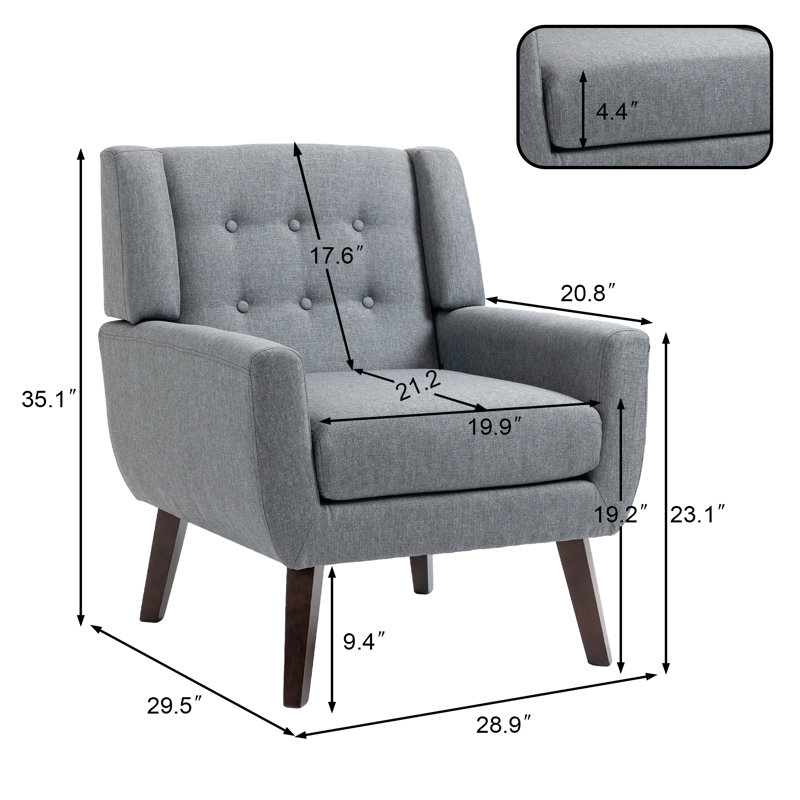 Fauteuil Jaqueze, Mélange de lin gris