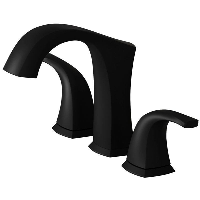 Widespread 2-handle Bathroom Faucet with Drain Assembly, Black