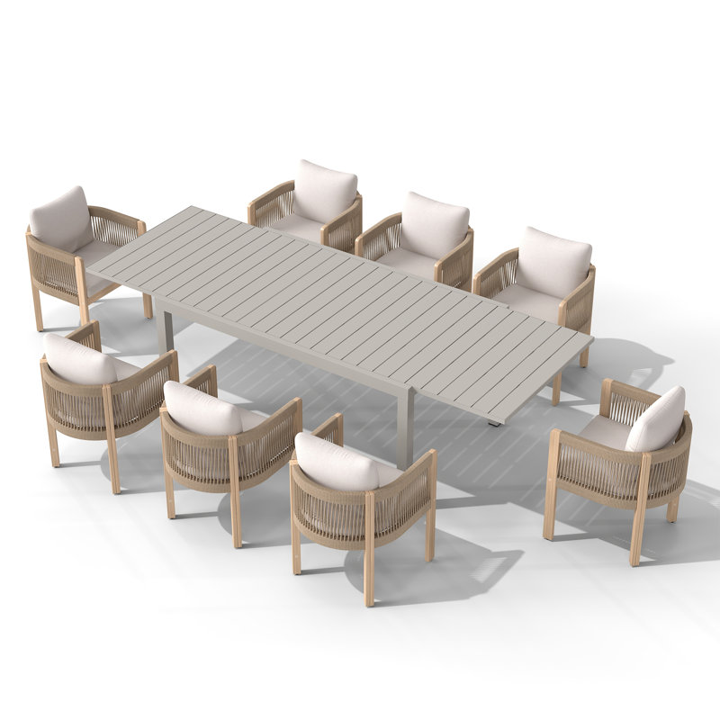 Ensemble repas d'extérieur pour 8 personnes, Grey