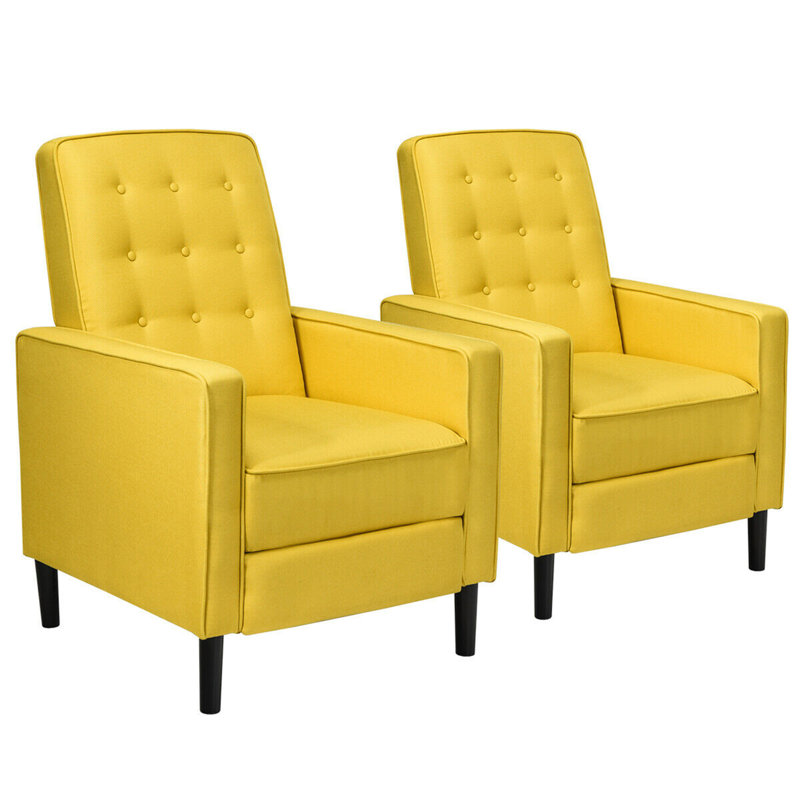 Fauteuil inclinable manuel de 27,5 po Rochel, Lin jaune