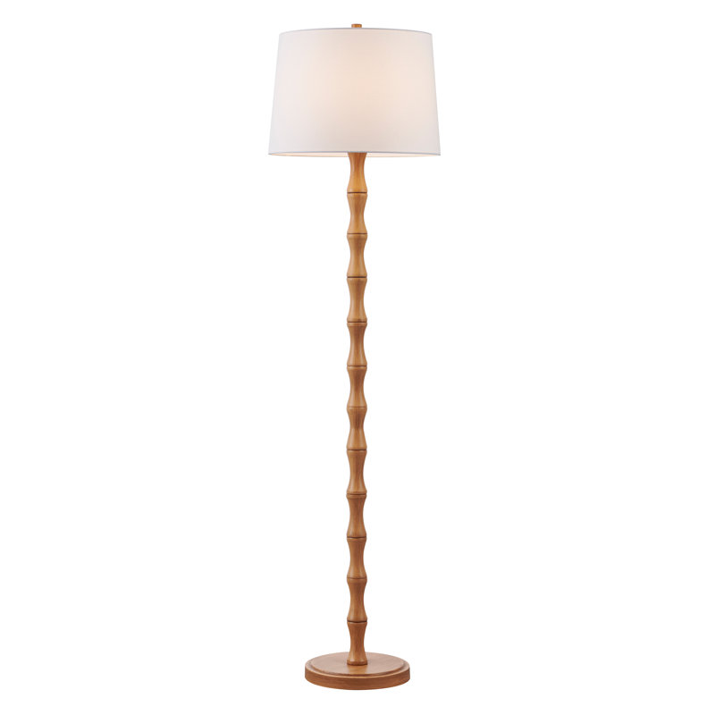Lampe sur pied 61 po Johnvictor, Faux bois peint brun