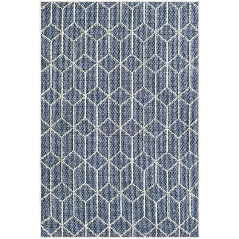 Contemporary Ohanlon Area Rug Navy Blue Color, Rectangle 4'1" x 6'1"