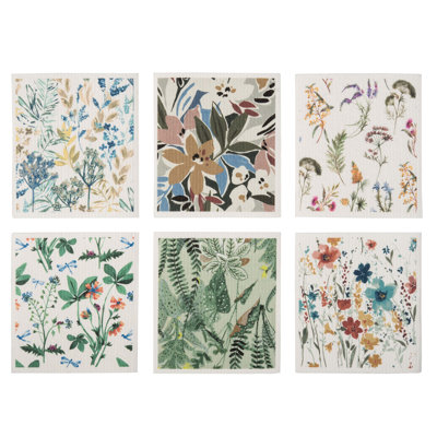 Paquet de 6 serviettes à vaisselle Floral Cottage