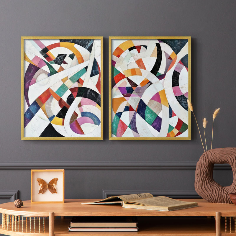 Série ABSTRACT LXIV - reproduction encadrée de qualité supérieure - prête à être accrochée - aucun clou requis - aucun clou requis