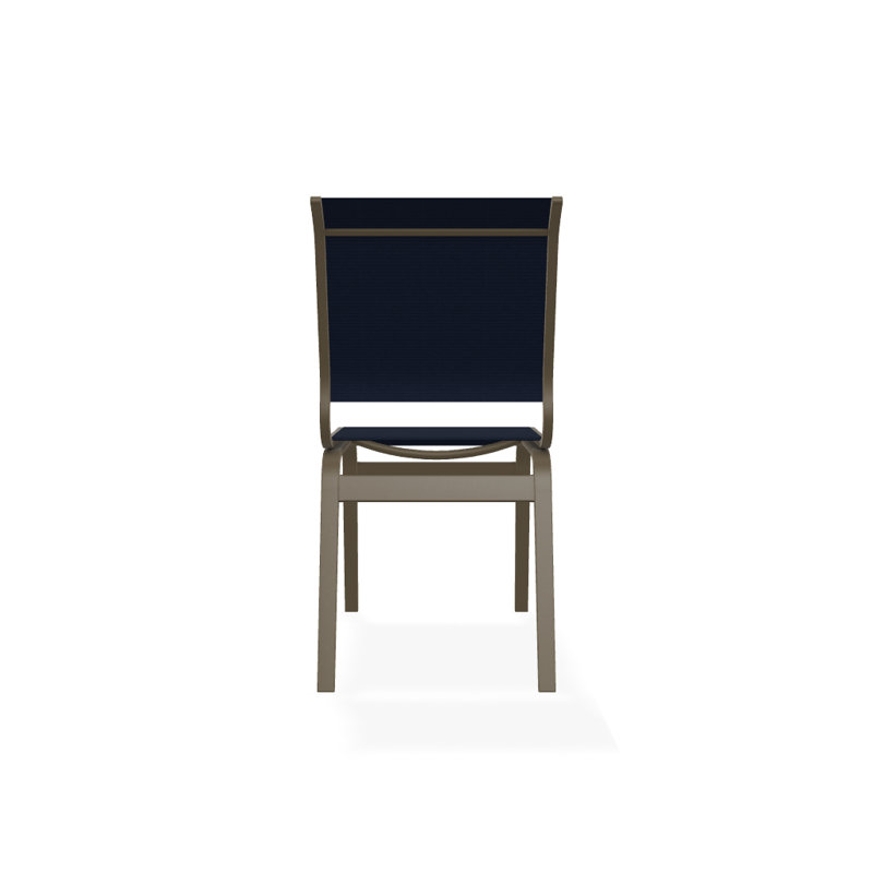 Chaise d'appoint de salle à manger Hiraku, Bleu marine 13D Sunbrella®, Bois de plage texturé