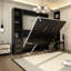 Lit escamotable avec bureau, armoire murale escamotable avec tablettes et tiroirs Murphy