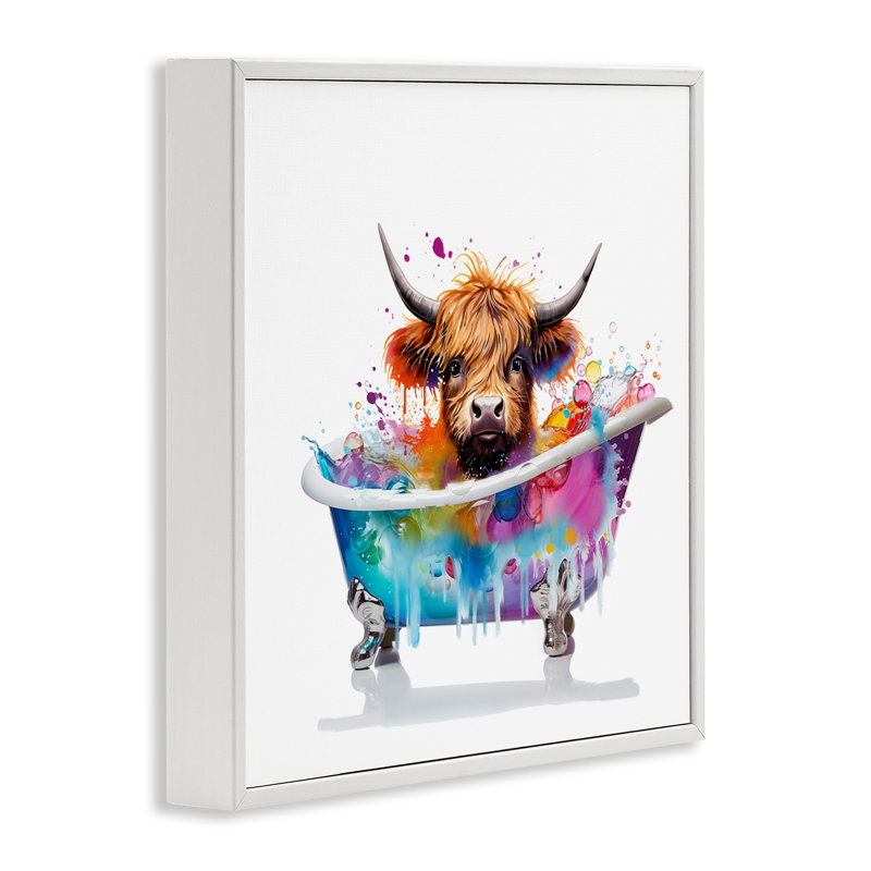 «Vivid Bath Time», giclée par Mary Cunningham, Giclée encadrée blanc bord de mer, H 17 po x l 17 po