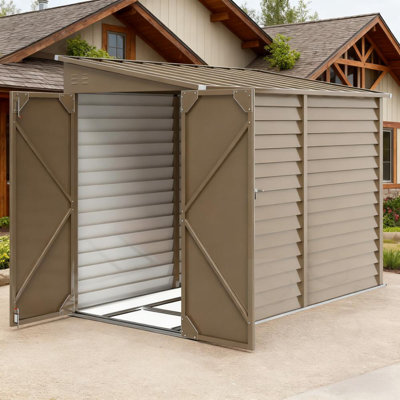 Outdoor Storage Shed With Foundation Kit And Lockable Doors And Glove
