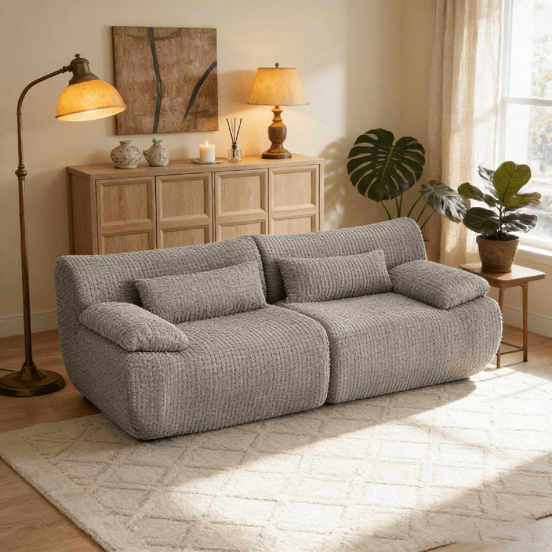 Canapé modulaire de 78,8 po Boneless, Gris