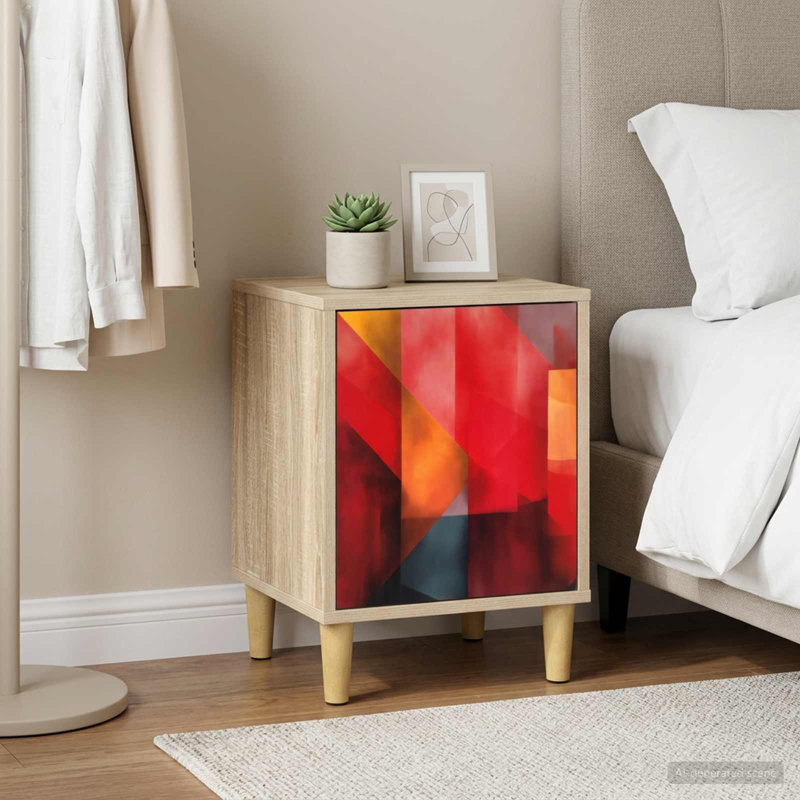  Bedside Cabinet Sonoma Oak Engineered Wood Nightstand Bedroom Furniture