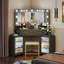 Dressing Table with Motion Sensor 3-colour lighting, Charging Socket, Storage Drawers and Stool-805810602