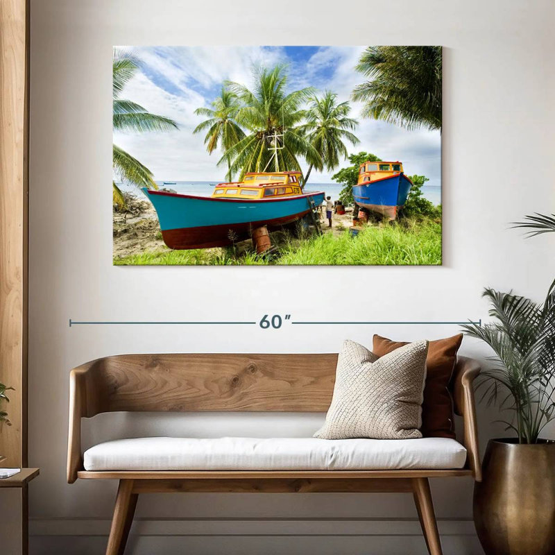 Mehar Six Men's Bay Fishing Boats, 32" H x 48" W