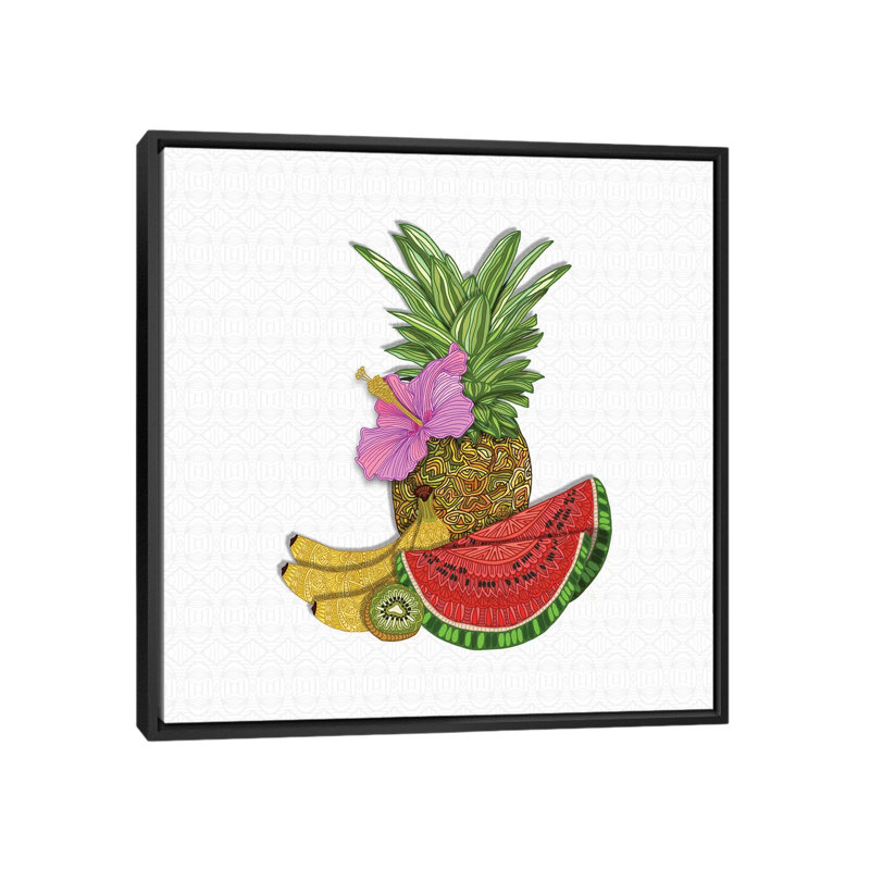 «Fruit Salad» par Angelika Parker, impression, Aucun mat, H 37 po x l 37 po x P 1,5 po, Toile avec cadre noir