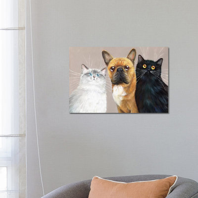 Mimi, Many & Dewey by Kim Haskins - Wrapped Canvas Print