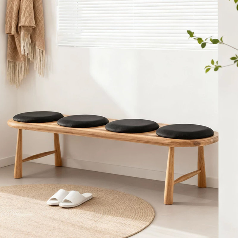 Banc rembourré noir, H 17,72 po x L 62,99 po x P 15,75 po, Noir