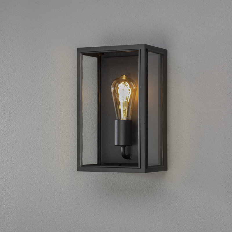 Carpi Modern Outdoor Wall Light Flush Mount, 30 cm H x 18 cm W x 13.5 cm D, Black