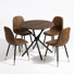 3-Piece Round Kitchen Dining Table Set With 2 Upholstered Chairs