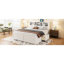 Spacious King Size Wood Bed In White With And Multi Options Platform Ample Storage Charging - Stylish-2032994934