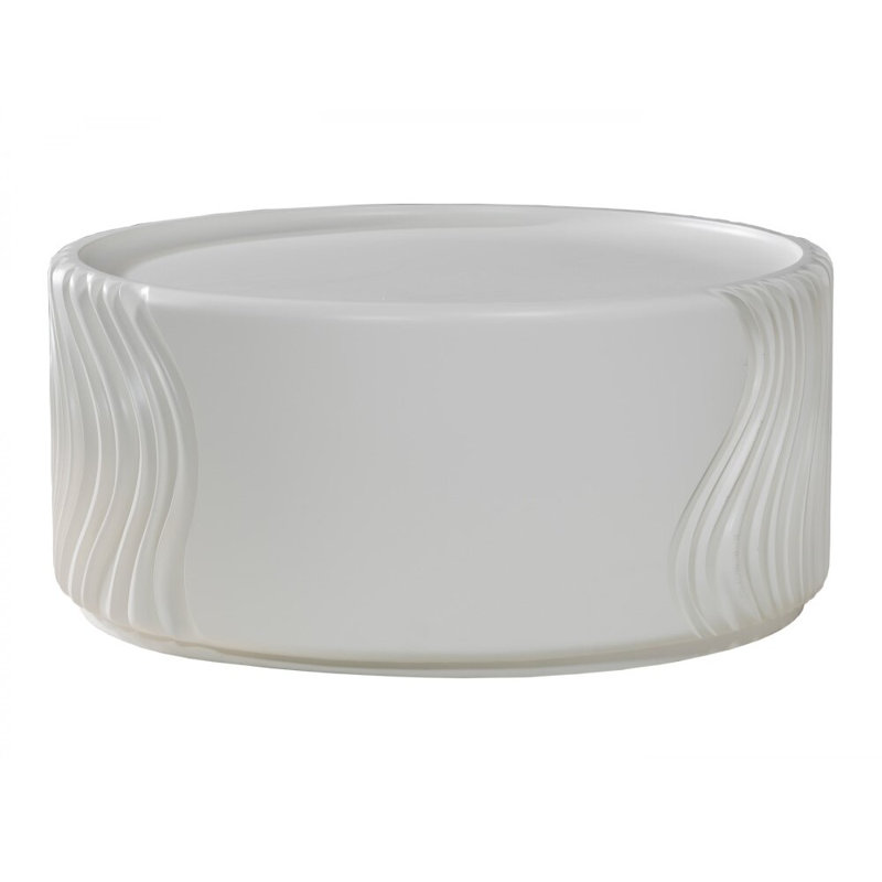 White Round Acrylic Mid Century Modern Occasional Table