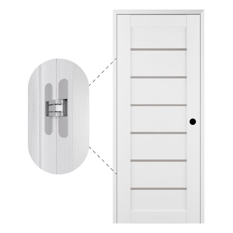 Alba White Frosted Glass and MDF Panels Interior Door
