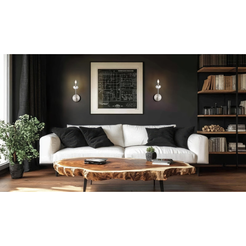 Applique murale texturée Burgett, Une lumière, Nickel brossé, H 11,5 po x l 5,25 po x P 7,5 po