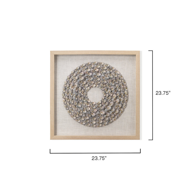 Bora Bora Coastal Pine Wood Framed Shell Wall Art