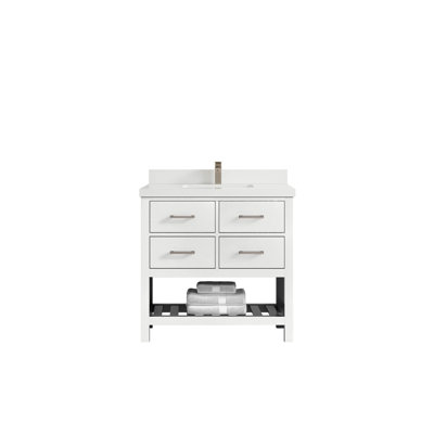 Parker 36'' Single Bathroom Vanity with Quartz Top