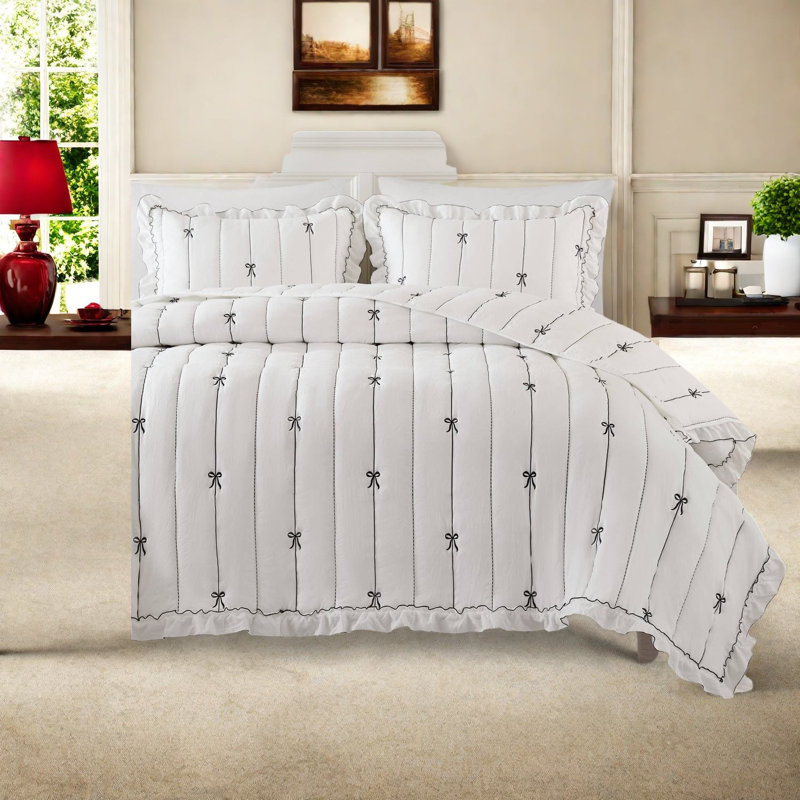 Ensemble de literie romantique en microfibre, conception réversible, pour une maison confortable