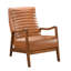 Chaise d'appoint moderne avec revêtement en similicuir brun et revêtement en noyer d'hévéa massif