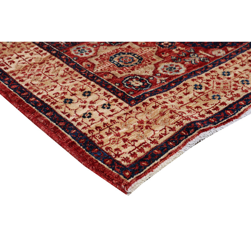 Hand-Knotted Wool RED / IVORY Area Rug