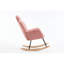 Chaise rembourrée avec accoudoirs en tissu rose-235213239