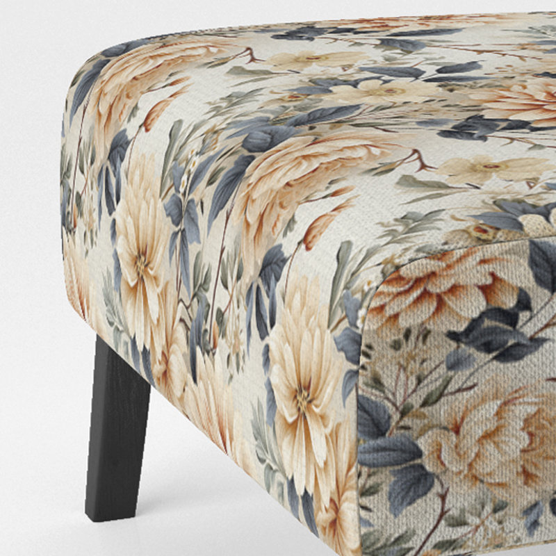 Fauteuil de chambre Antique Antique Floral Elegance II - Velours rembourré Cottage
