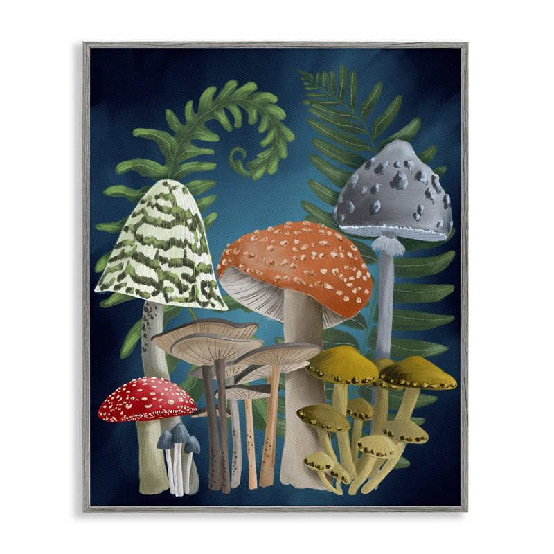 «Curling Ferns & Mushroom», art giclée par Regina Moore, Estampe numérique Farmhouse, H 14 po x l 11 po