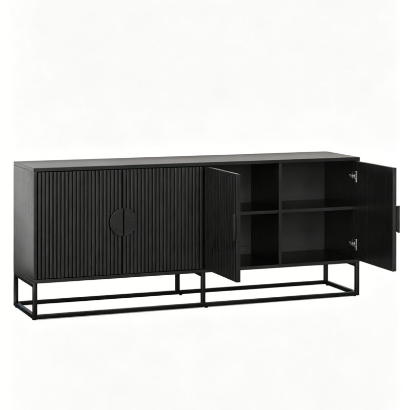 Meuble télé simple, rétro et classique noir