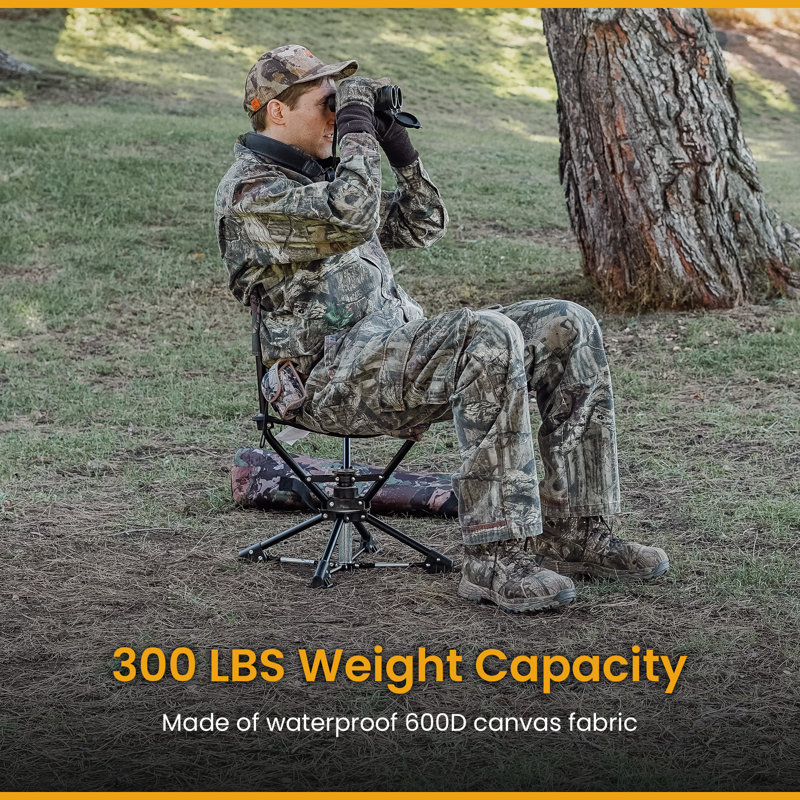 Camo 360° Swivel Tripod Hunting Chair with Steel Frame