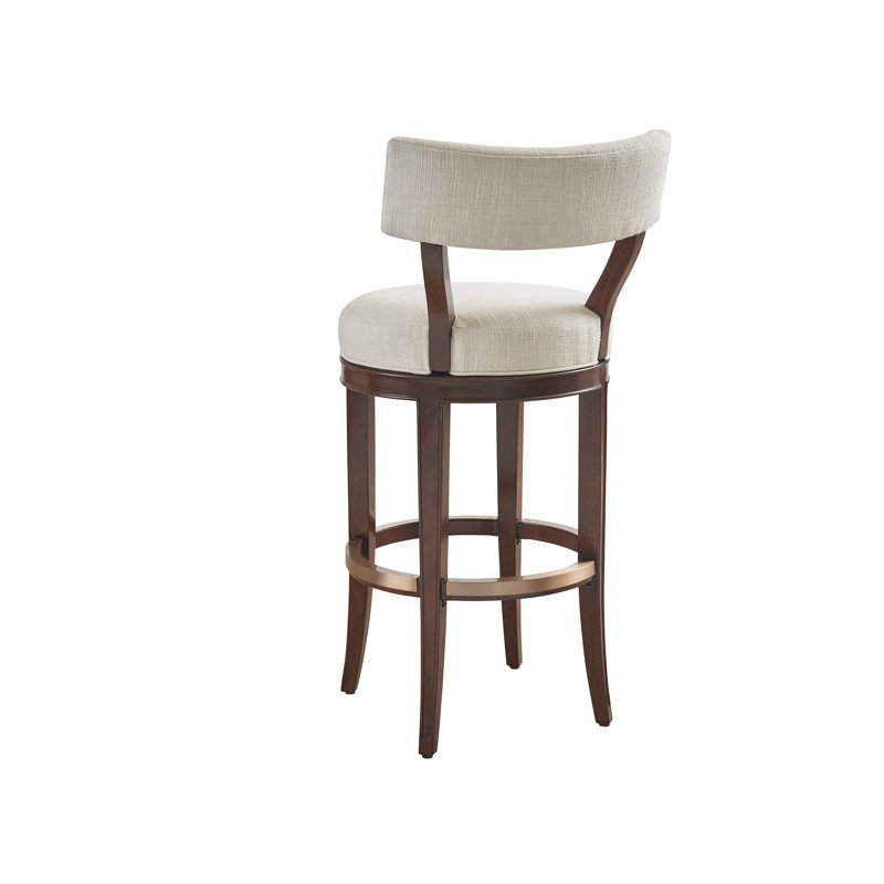 Rendezvous Swivel Upholstered Stool, Bar Stool (30” Seat Height), Beige