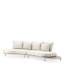 Outdoor Sofa Laguno Sand Lewis Off-White/Gray - Right With Table