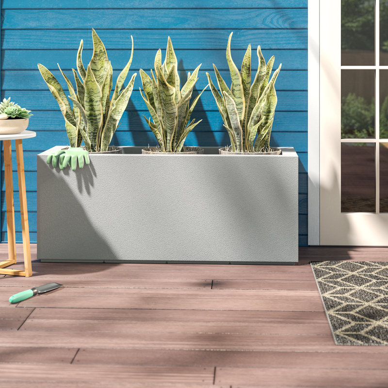 Boîte à fleurs Gita, H 19 po x l 46 po x P 17 po, Gris béton