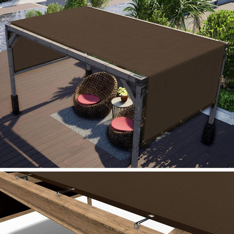 Housse de remplacement pour auvent ColourTree Pergola - 260 g / m², protection solaire UPF 50+ pour patio, jardin, cour, Brun