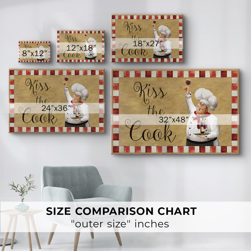 Kiss The Cook -Gallery Wrapped Cavas, 32" H x 48" W