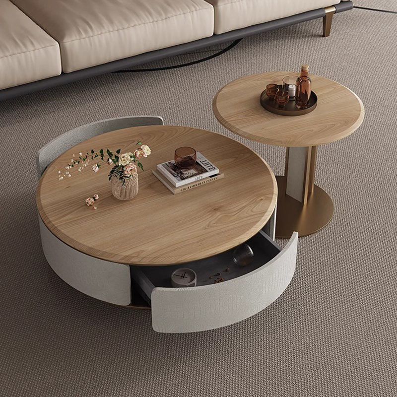 Ensemble de tables basses de style antique, H 19,7 po x L 31,5 po x l 31,5 po, Jaune